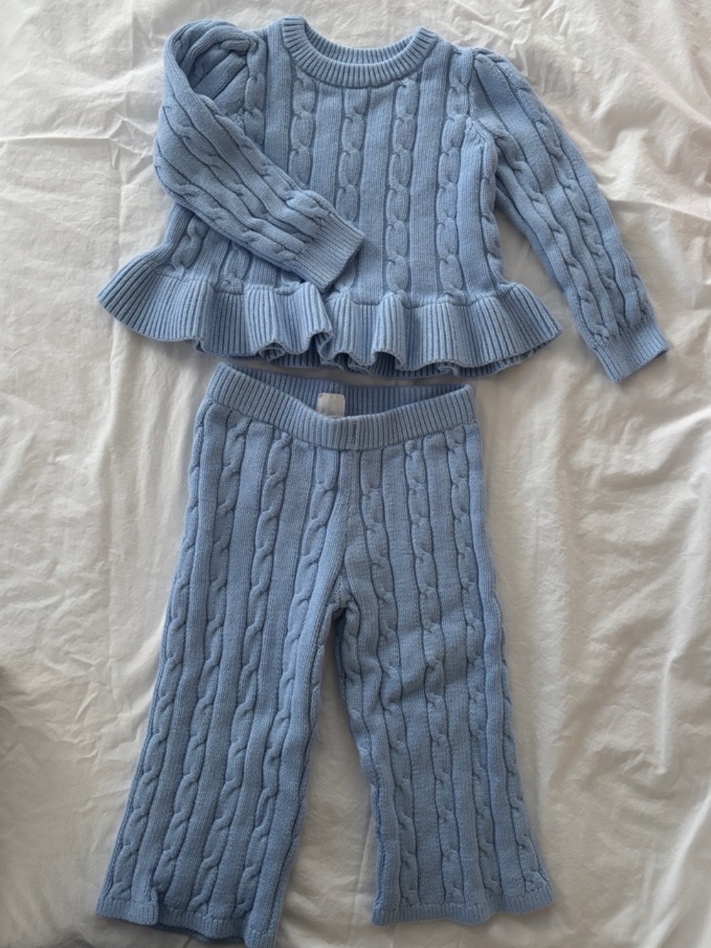 GAP Baby Light Blue Cable-Knit Set